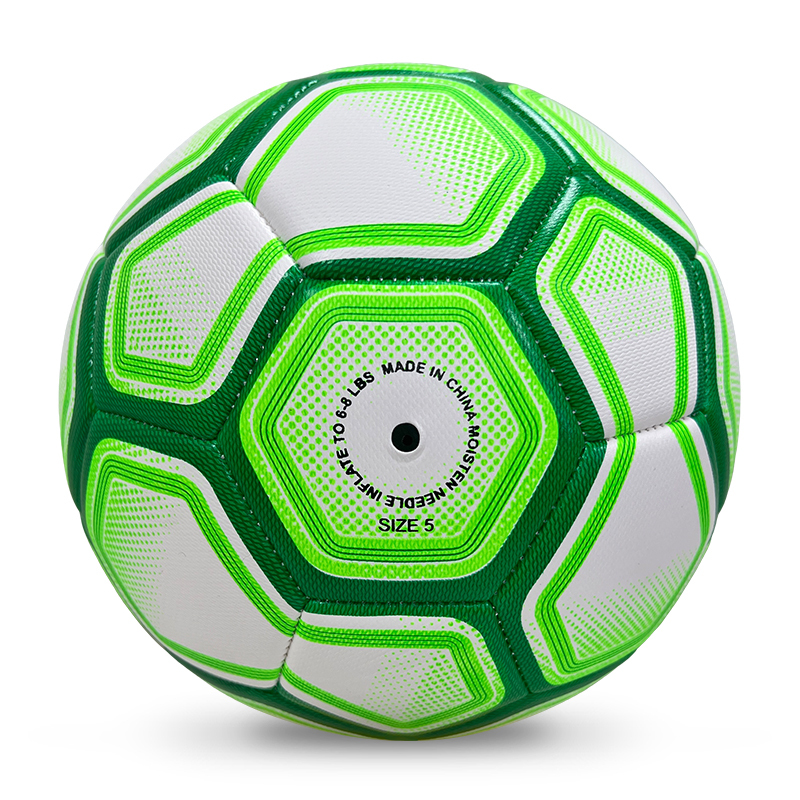 High Quality Size 5 Soccer Ball Machine-Sewn PVC with Print Logo for Sports Training Leisure Competitive Matches,Blue Arc Sports