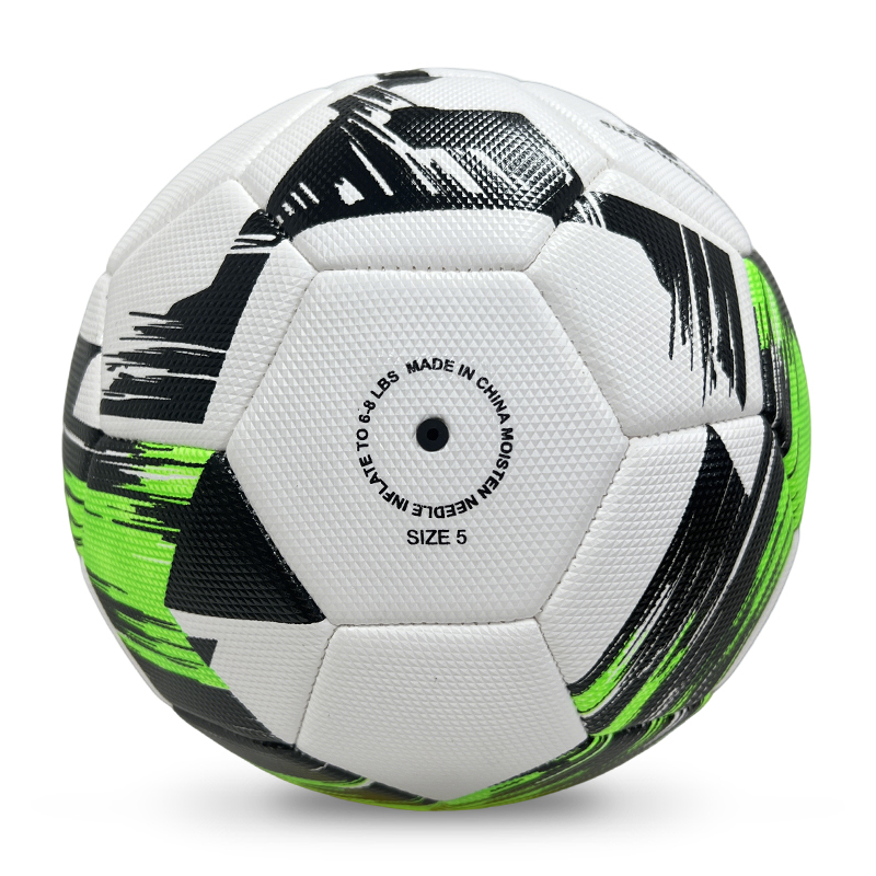 High Quality Size 5 Soccer Ball Machine-Sewn PVC with Print Logo for Sports Training Leisure Competitive Matches,Blue Arc Sports
