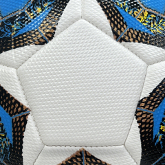 High Quality Size 5 Soccer Ball Machine-Sewn PVC with Print Logo for Sports Training Leisure Competitive Matches,Blue Arc Sports