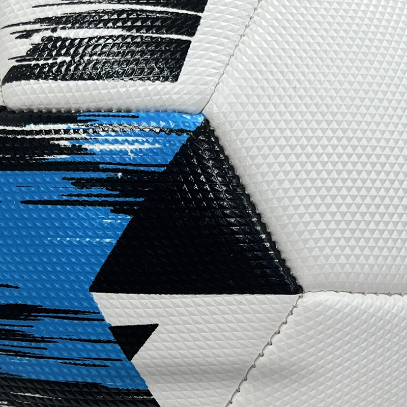 High Quality Size 5 Soccer Ball Machine-Sewn PVC with Print Logo for Sports Training Leisure Competitive Matches,Blue Arc Sports