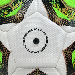 High Quality Size 5 Soccer Ball Machine-Sewn PVC with Print Logo for Sports Training Leisure Competitive Matches,Blue Arc Sports