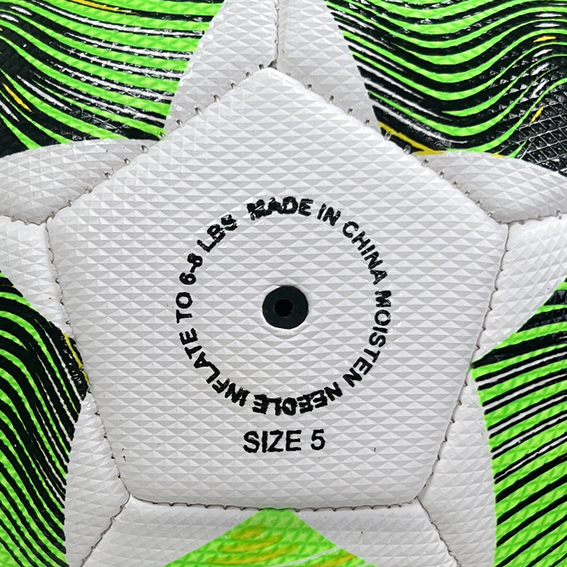 High Quality Size 5 Soccer Ball Machine-Sewn PVC with Print Logo for Sports Training Leisure Competitive Matches,Blue Arc Sports