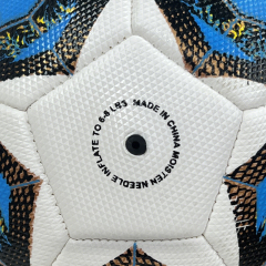 High Quality Size 5 Soccer Ball Machine-Sewn PVC with Print Logo for Sports Training Leisure Competitive Matches,Blue Arc Sports
