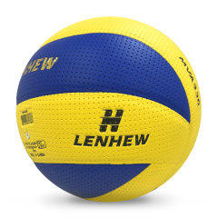 Direct Manufacturer's Customizable Size 4 Hand-Sewn Seamless Leather Volleyball Fibre Material for Indoor/Outdoor Use,Blue Arc Sports