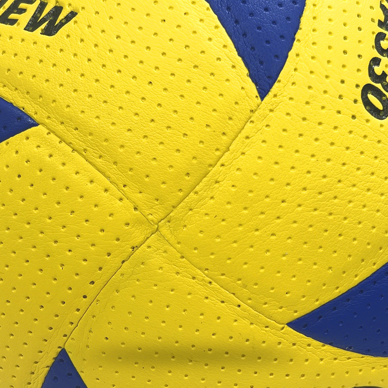 Direct Manufacturer's Customizable Size 4 Hand-Sewn Seamless Leather Volleyball Fibre Material for Indoor/Outdoor Use,Blue Arc Sports