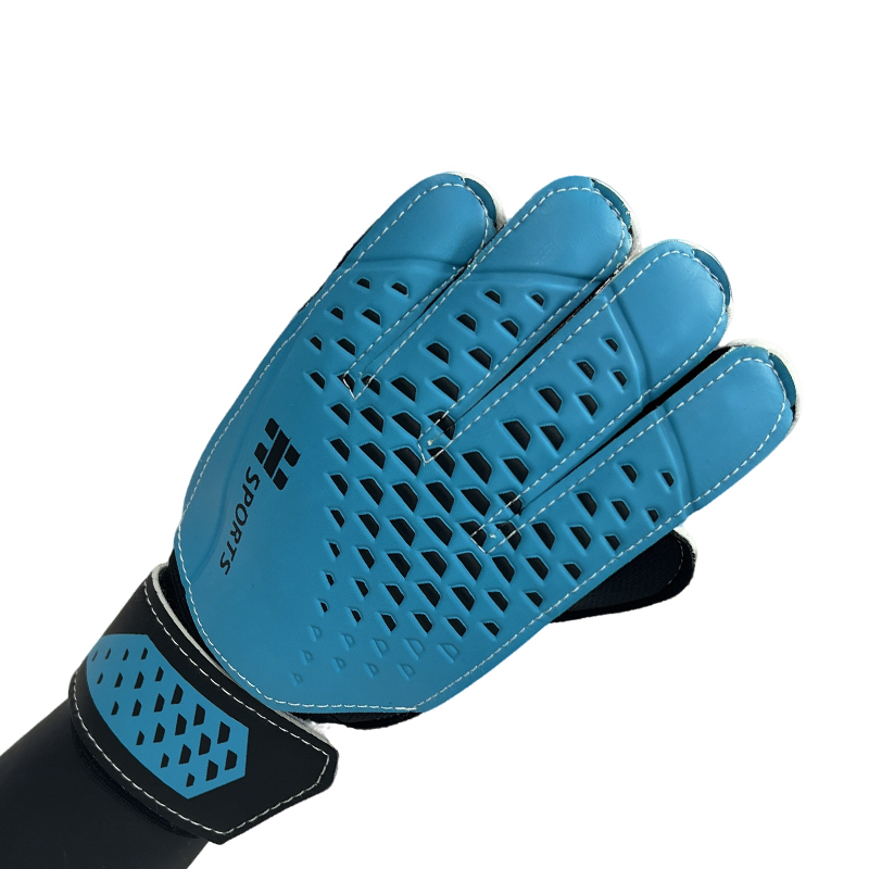 Best Quality Customizable Gaelic Football Gloves New PU Leather Latex Goalkeeper Protection Outdoor Sports Training Guanti,Blue Arc Sports