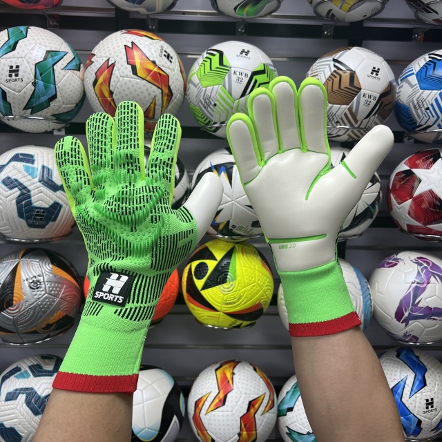 Best-Goalkeeper Professional Football Gloves PU Leather Rubber Latex Breathable Buckle Anti-Slip Anti-Fall Training Outdoor Use,Sukan Arka Biru