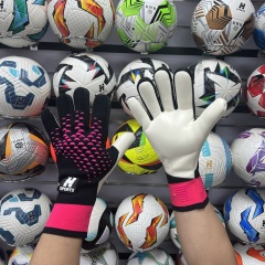 Best-Goalkeeper Professional Football Gloves PU Leather Rubber Latex Breathable Buckle Anti-Slip Anti-Fall Training Outdoor Use,Blue Arc Sports