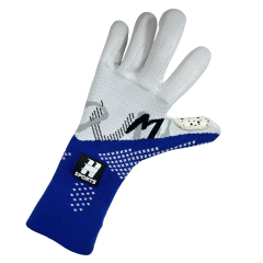 Best-Goalkeeper Professional Football Gloves PU Leather Rubber Latex Breathable Buckle Anti-Slip Anti-Fall Training Outdoor Use,Blue Arc Sports