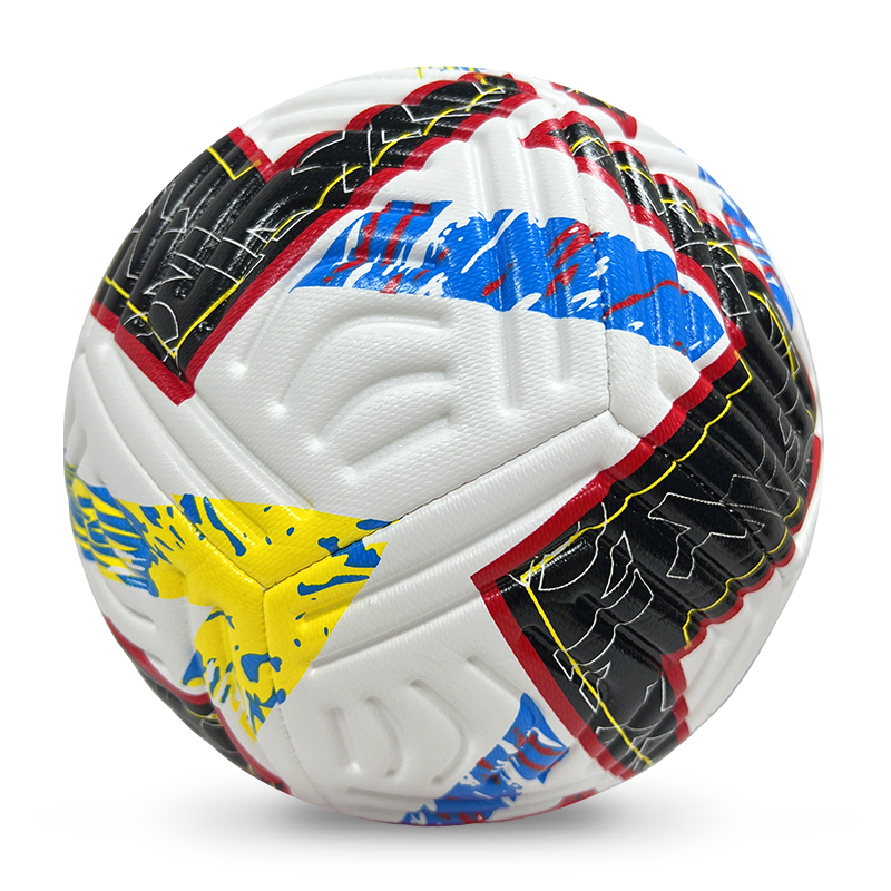 High Quality Size 4 Soccer Ball Machine-Sewn PVC with Print Logo for Sports Training Leisure Competitive Matches,Blue Arc Sports