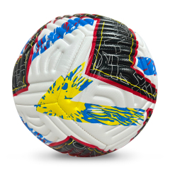 High Quality Size 4 Soccer Ball Machine-Sewn PVC with Print Logo for Sports Training Leisure Competitive Matches,Blue Arc Sports