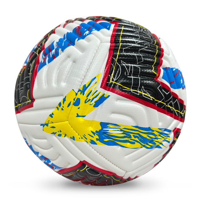 High Quality Size 4 Soccer Ball Machine-Sewn PVC with Print Logo for Sports Training Leisure Competitive Matches,Blue Arc Sports