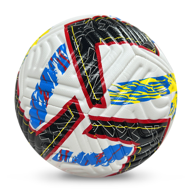 High Quality Size 4 Soccer Ball Machine-Sewn PVC with Print Logo for Sports Training Leisure Competitive Matches,Blue Arc Sports