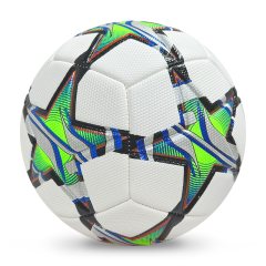 High Quality Size 5 Soccer Ball Machine-Sewn PVC with Print Logo for Sports Training Leisure Competitive Matches,Blue Arc Sport