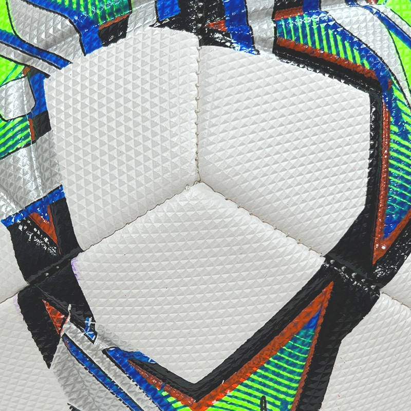 High Quality Size 5 Soccer Ball Machine-Sewn PVC with Print Logo for Sports Training Leisure Competitive Matches,Blue Arc Sport