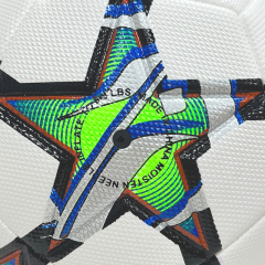 High Quality Size 5 Soccer Ball Machine-Sewn PVC with Print Logo for Sports Training Leisure Competitive Matches,Blue Arc Sport