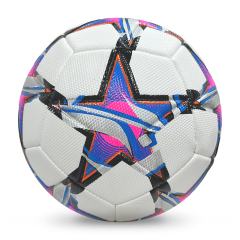High Quality Size 5 Soccer Ball Machine-Sewn PVC with Print Logo for Sports Training Leisure Competitive Matches,Blue Arc Sports