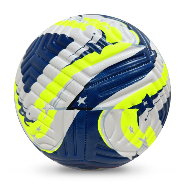 High Quality Size 5 Soccer Ball Machine-Sewn PVC with Print Logo for Sports Training Leisure Competitive Matches,ブルーアークスポーツ