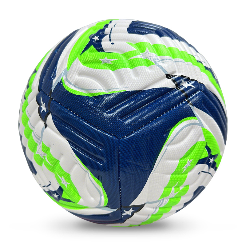 High Quality Size 5 Soccer Ball Machine-Sewn PVC with Print Logo for Sports Training Leisure Competitive Matches,Sukan Arka Biru
