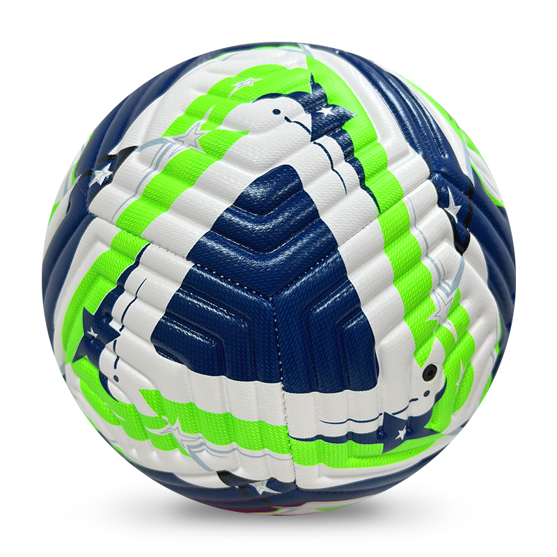 High Quality Size 5 Soccer Ball Machine-Sewn PVC with Print Logo for Sports Training Leisure Competitive Matches,Sukan Arka Biru