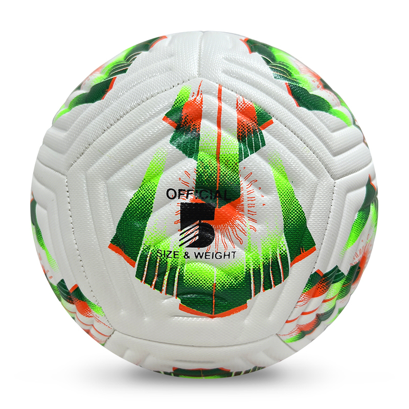 High Quality Size 5 Soccer Ball Machine-Sewn PVC with Print Logo for Sports Training Leisure Competitive Matches,Blue Arc Sports