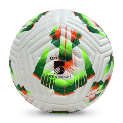 High Quality Size 5 Soccer Ball Machine-Sewn PVC with Print Logo for Sports Training Leisure Competitive Matches,Blue Arc Sports