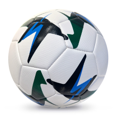 High Quality Size 5 Soccer Ball Machine-Sewn PVC with Print Logo for Sports Training Leisure Competitive Matches,Blue Arc Sports