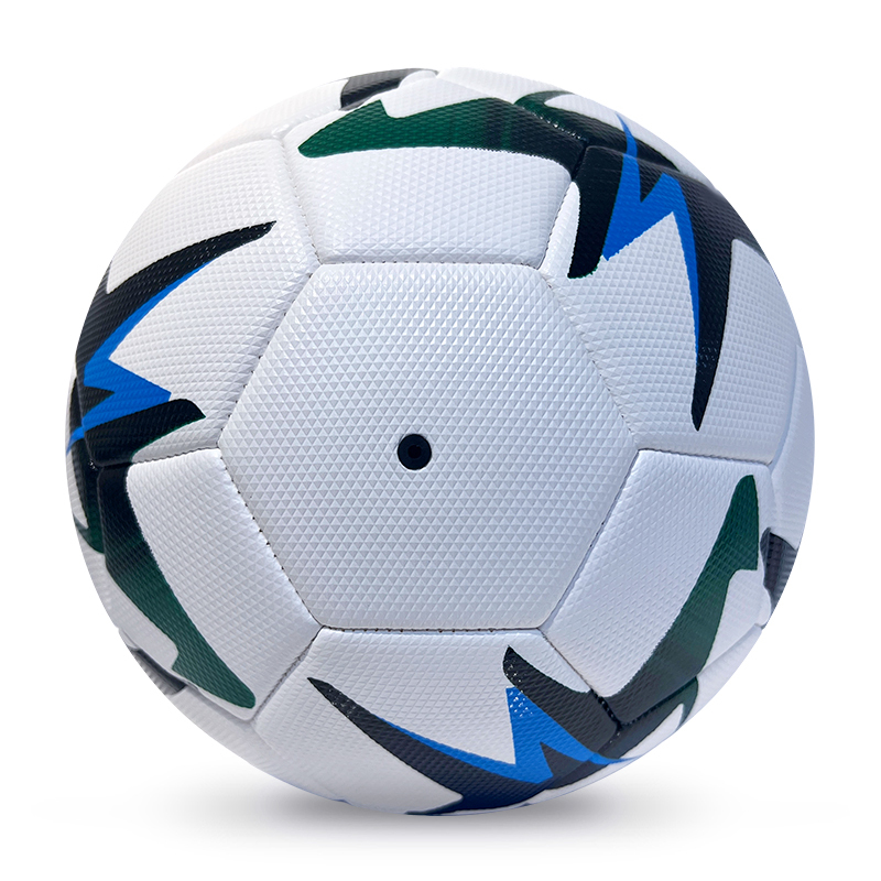 High Quality Size 5 Soccer Ball Machine-Sewn PVC with Print Logo for Sports Training Leisure Competitive Matches,Blue Arc Sports