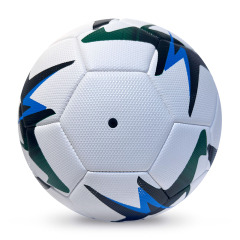 High Quality Size 5 Soccer Ball Machine-Sewn PVC with Print Logo for Sports Training Leisure Competitive Matches,Blue Arc Sports