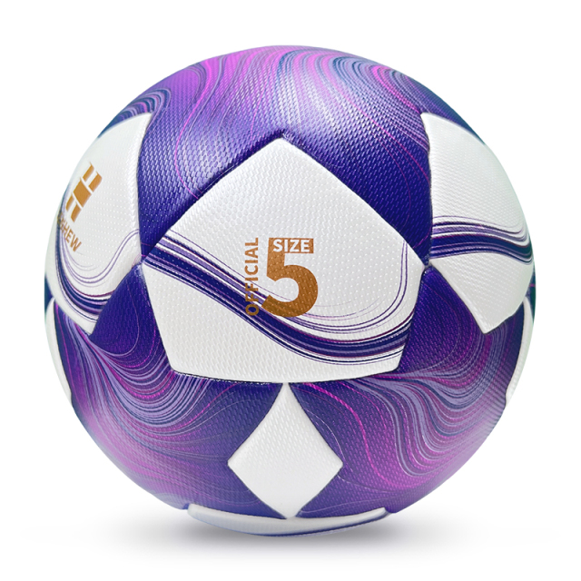 2025 High Quality Customized PU Foam Leather Football Ball Size 5 Popular Design for Sports Matches Training,Blue Arc Sports