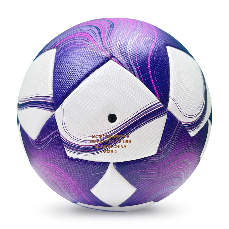 2025 High Quality Customized PU Foam Leather Football Ball Size 5 Popular Design for Sports Matches Training,Blue Arc Sports