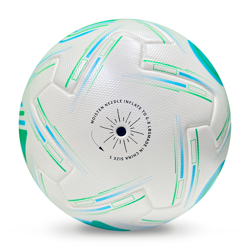 2025 High Quality Customized PU Foam Leather Football Ball Size 5 Popular Design for Sports Matches Training,Blue Arc Sports