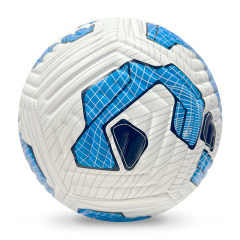 High Quality Size 5 Soccer Ball Machine-Sewn PVC with Print Logo for Sports Training Leisure Competitive Matches,Blue Arc Sports