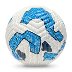 High Quality Size 5 Soccer Ball Machine-Sewn PVC with Print Logo for Sports Training Leisure Competitive Matches,Blue Arc Sports