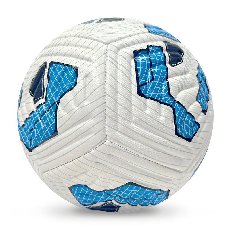 High Quality Size 5 Soccer Ball Machine-Sewn PVC with Print Logo for Sports Training Leisure Competitive Matches,Blue Arc Sports