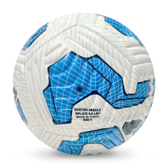 High Quality Size 5 Soccer Ball Machine-Sewn PVC with Print Logo for Sports Training Leisure Competitive Matches,Blue Arc Sports