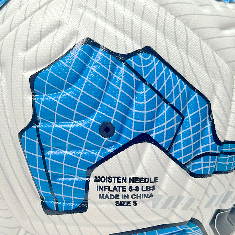 High Quality Size 5 Soccer Ball Machine-Sewn PVC with Print Logo for Sports Training Leisure Competitive Matches,Blue Arc Sports