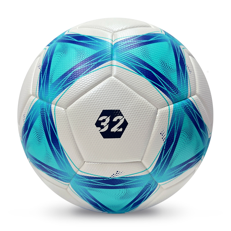 2025 High Quality Customized PU Foam Leather Football Ball Size 5 Popular Design for Sports Matches Training,Blue Arc Sports