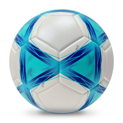 2025 High Quality Customized PU Foam Leather Football Ball Size 5 Popular Design for Sports Matches Training,Blue Arc Sports