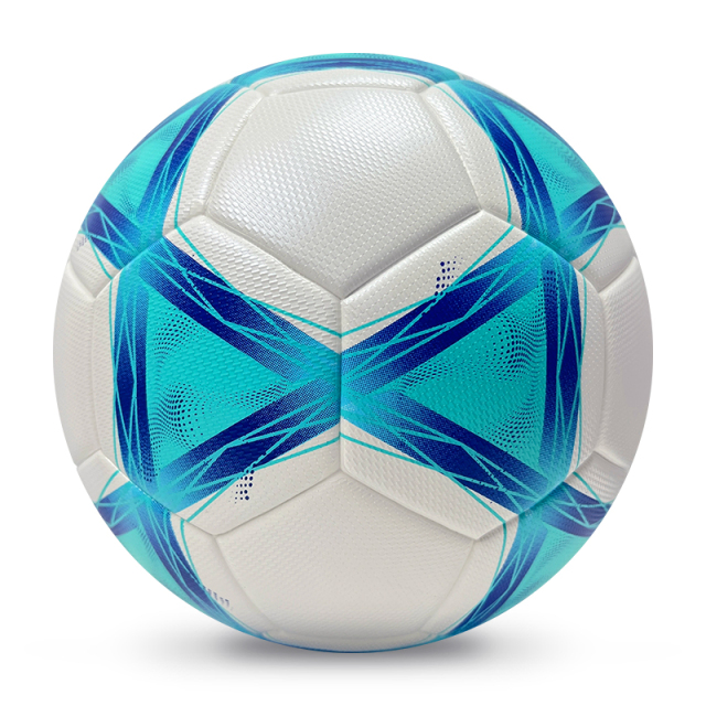 2025 High Quality Customized PU Foam Leather Football Ball Size 5 Popular Design for Sports Matches Training,Blue Arc Sports