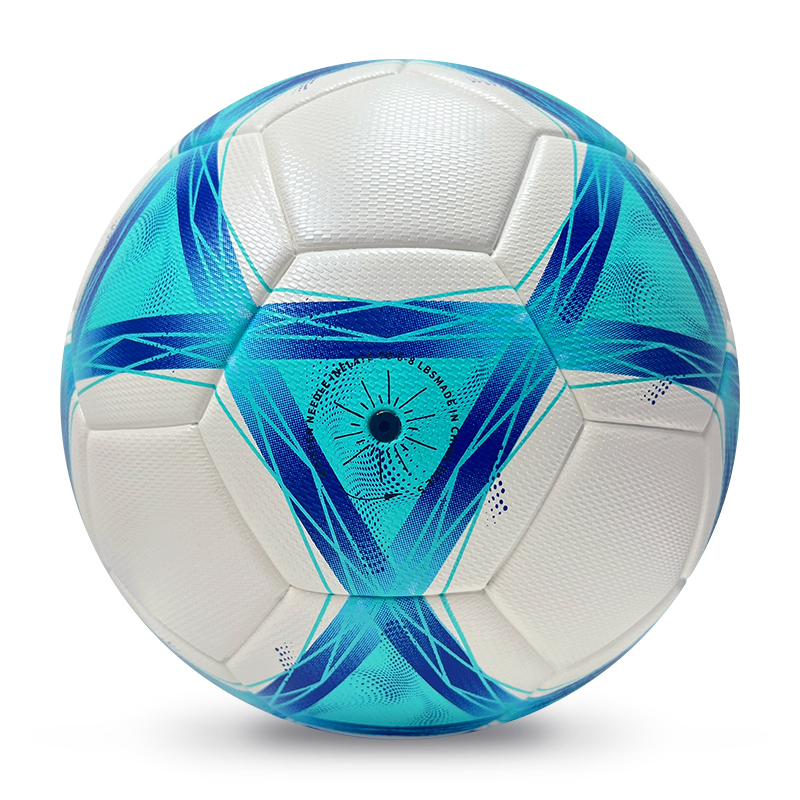 2025 High Quality Customized PU Foam Leather Football Ball Size 5 Popular Design for Sports Matches Training,Blue Arc Sports