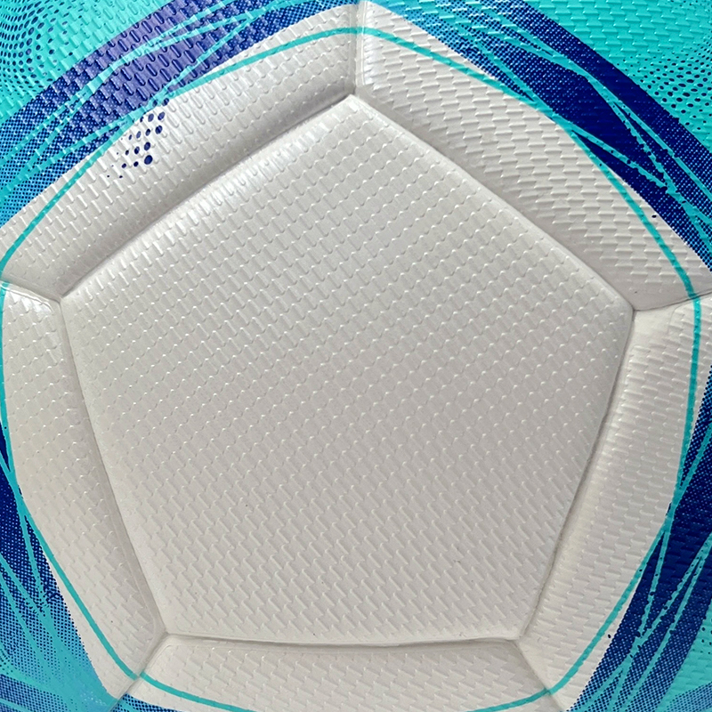 2025 High Quality Customized PU Foam Leather Football Ball Size 5 Popular Design for Sports Matches Training,Blue Arc Sports