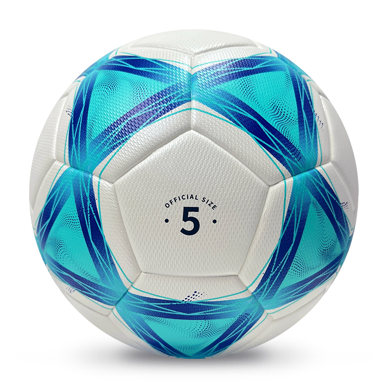 2025 High Quality Customized PU Foam Leather Football Ball Size 5 Popular Design for Sports Matches Training,Blue Arc Sports