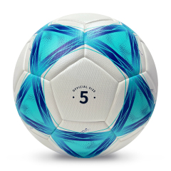 2025 High Quality Customized PU Foam Leather Football Ball Size 5 Popular Design for Sports Matches Training,Blue Arc Sports
