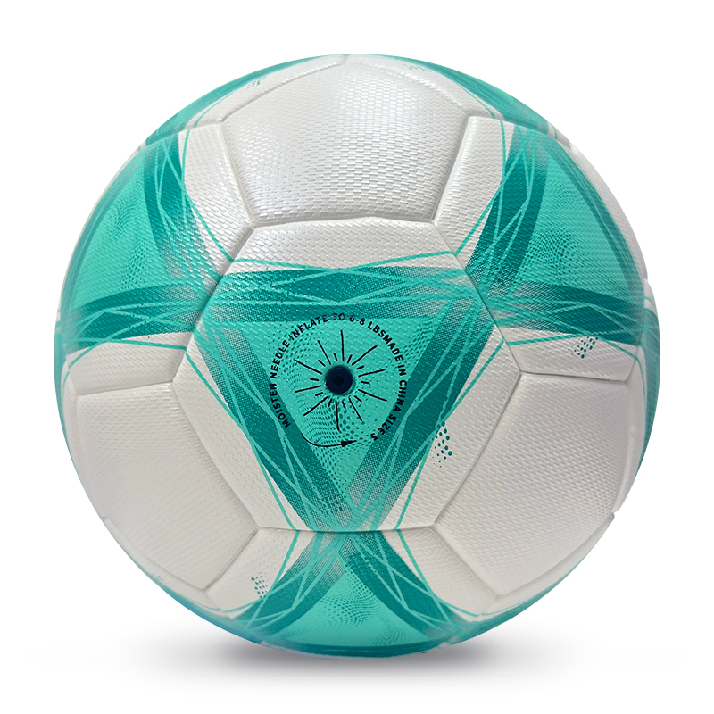 2025 High Quality Customized PU Foam Leather Football Ball Size 5 Popular Design for Sports Matches Training,Blue Arc Sport