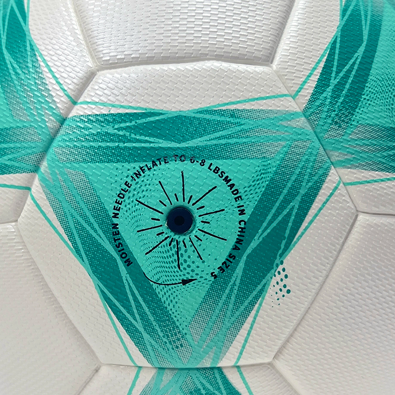 2025 High Quality Customized PU Foam Leather Football Ball Size 5 Popular Design for Sports Matches Training,Blue Arc Sport