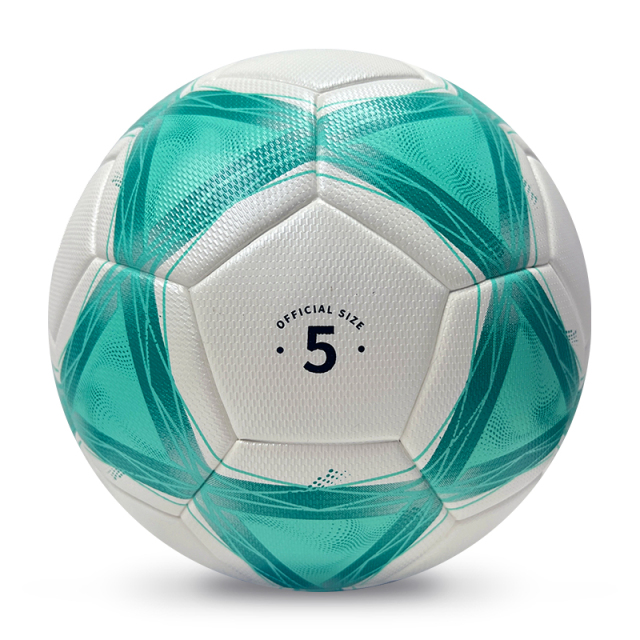 2025 High Quality Customized PU Foam Leather Football Ball Size 5 Popular Design for Sports Matches Training,Blue Arc Sport