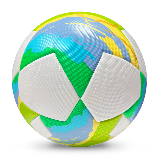 2025 High Quality Customized PU Foam Leather Football Ball Size 5 Popular Design for Sports Matches Training,Blue Arc Sport