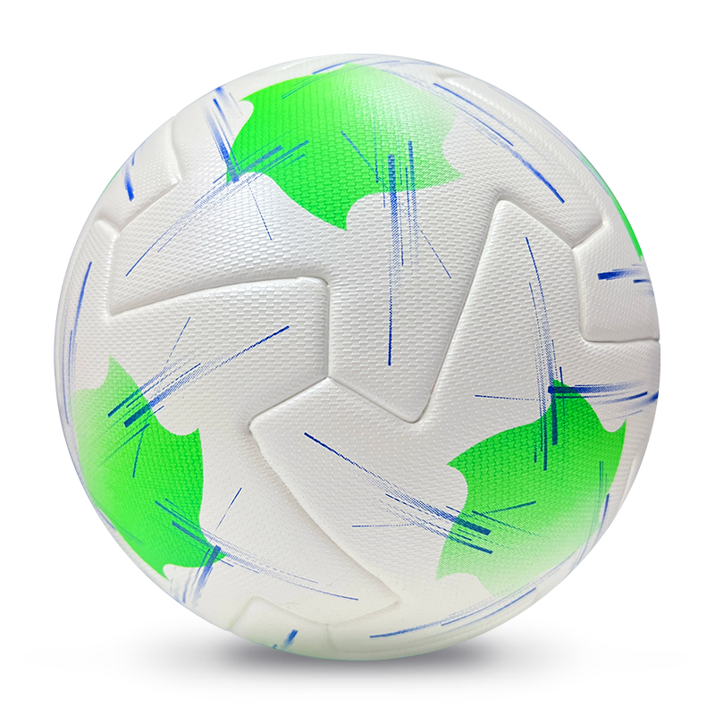 2025 High Quality Customized PU Foam Leather Football Ball Size 5 Popular Design for Sports Matches Training,Blue Arc Sport