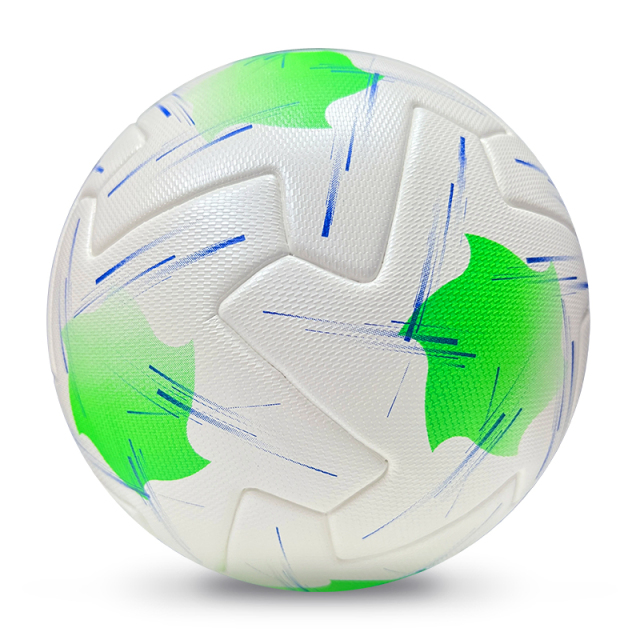 2025 High Quality Customized PU Foam Leather Football Ball Size 5 Popular Design for Sports Matches Training,Blue Arc Sport